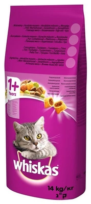 WHISKAS Adult 14kg - sausas kačių maistas su vištiena ir daržovėmis