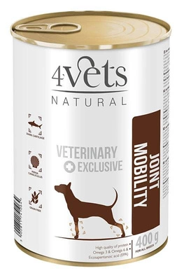 4Vets Dog Joint Mobility 6x400g + LAB V Lašišų aliejus šunims ir katėms 500ml