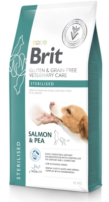 BRIT GF Veterinary Diets Dog Sterilised 12kg + LAB V Lašišų aliejus šunims ir katėms 500ml