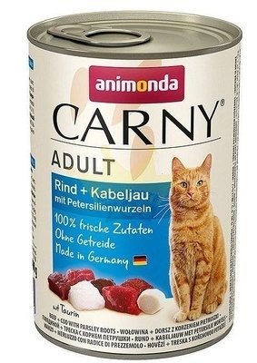 ANIMONDA Cat Carny Adult skonis: menkė ir petražolių šaknis 400g x18