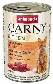 ANIMONDA Cat Carny Kitten skonis: jautienos, veršienos ir paukštienos 400g x18