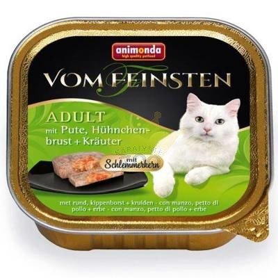 ANIMONDA Cat Vom Feinsten adult su įdaru: kalakutiena, vištienos krūtinėlė ir žolelės 32x100g