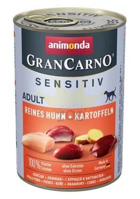 ANIMONDA GranCarno Sensitiv Adult Dog skonis: vištiena + bulvės 400g x18