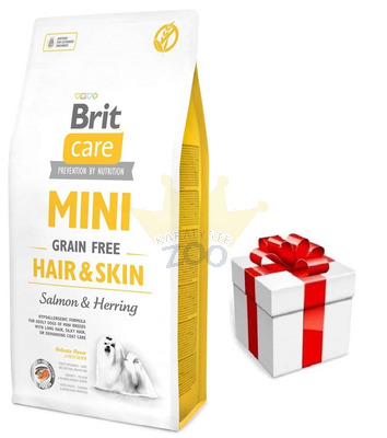 BRIT CARE Mini Grain-Free Hair&Skin 7kg + STAIGMENA ŠUNUI