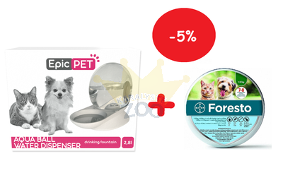 Epic Pet vandens dozatorius šunims ir katėms + BAYER Foresto Antkaklis katėms ir šunims sveriantiems mažiau nei 8kg  5% pigiau