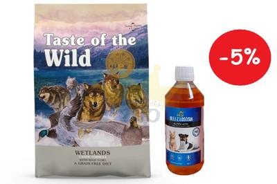 Taste of the Wild Wetlands 2kg + LAB V Lašišų aliejus šunims ir katėms 250ml