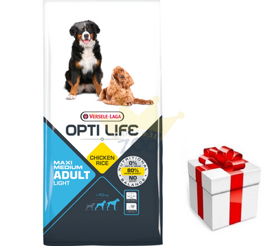 VERSELE-LAGA Opti Life Adult Light Medium & Maxi 12,5 kg - su vištiena  + STAIGMENA ŠUNUI