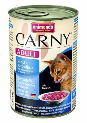 ANIMONDA Cat Carny Adult skonis: menkė ir petražolių šaknis 6x400g 