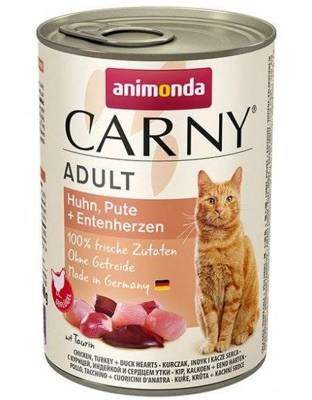 ANIMONDA Cat Carny Adult skonis: vištienos, kalakutienos ir ančių širdelės 400g 