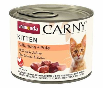 ANIMONDA Cat Carny Kitten skonis: veršiena, paukštiena ir kalakutiena 200g 