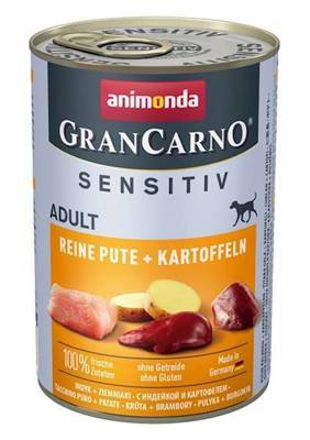 ANIMONDA GranCarno Sensitiv Adult Dog skonis: kalakutiena + bulvės 400g x12