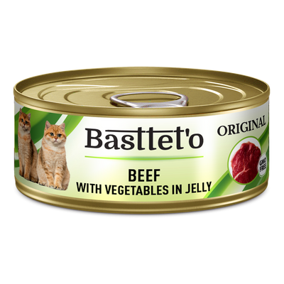 Basttet'o Original jautienos ir daržovių želė katėms 85g (skardinė)