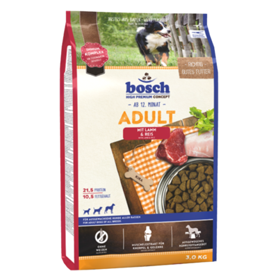 Bosch Adult Lamb & Rice, aviena ir ryžiai 3kg