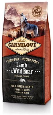 Carnilove Lamb & Wild Boar for Adult 12kg + Staigmena Šunui