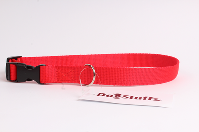 DogStuffs Apykaklė su plastikine sagtimi 20mm/30-55cm raudona