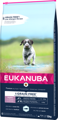 EUKANUBA Puppy&Junior Large Breeds Grain Free 2x12kg - 3% PIGIAU