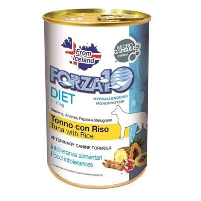 FORZA10 DIET tunas su ryžiais 3x400g Hipoalerginis monoproteinas