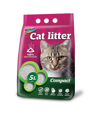 HILTON Clumping Bentonite Litter Compact" kraikas katėms 5L