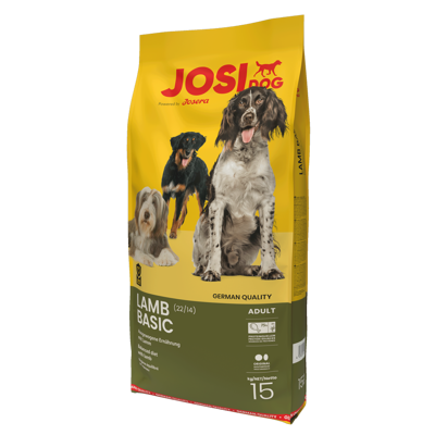 JOSERA JosiDog Lamb Basic 15kg + LAB V Lašišų aliejus šunims ir katėms 500ml