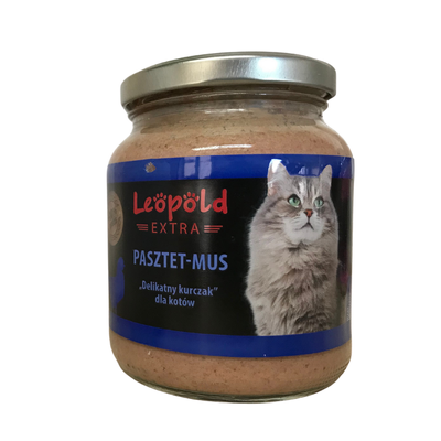 Leopold paštetas putėsiai "Delikati vištiena" katėms 300g +10% Gratis (stiklainis)