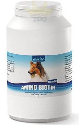 MIKITA AMINO BIOTIN granulės - vitaminų ir aminorūgščių mišinys šunims ir katėms 500g