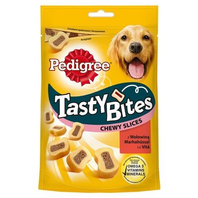 PEDIGREE Tasty Bites Chewy Slice 155g - skanėstai šunims su jautiena ir paukštiena