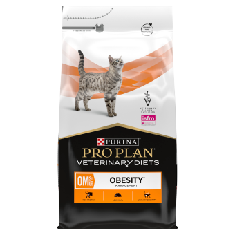PRO PLAN Veterinary Diets OM St/Ox Obesity Management Sausas kačių maistas 5kg + STAIGMENA KATEI