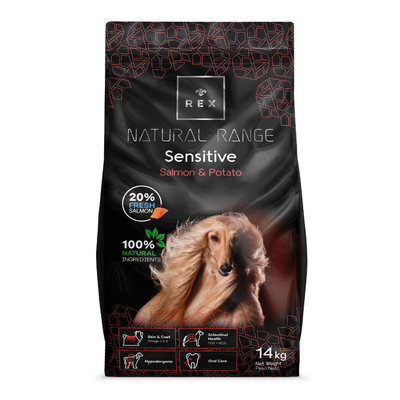 Rex Natural Range Sensitive Salmon & Potato 14kg + STAIGMENA ŠUNUI
