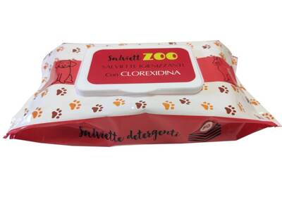 SalviettZOO - šunų ir kačių priežiūros servetėlės 50vnt (chlorheksidinas)