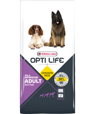 VERSELE-LAGA Opti Life Adult Active 12,5 kg - aktyviems šunims - su vištiena  + STAIGMENA ŠUNUI