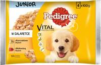 PEDIGREE Junior paketėlis 4x100g - drėgnas želė ėdalas šunims (su vištiena ir ryžiais, su jautiena ir ryžiais)