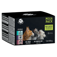 PetRepublic drėgnas kačių ėdalas po sterilizacijos gabalėliais švelniame padaže MIX 3 skonių 12x100g